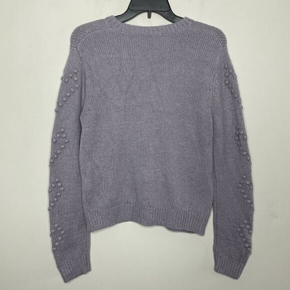 SPLENDID Daphne Heart Sweater Women Medium Lavender Knit Bobbles Pullover - Picture 6 of 11